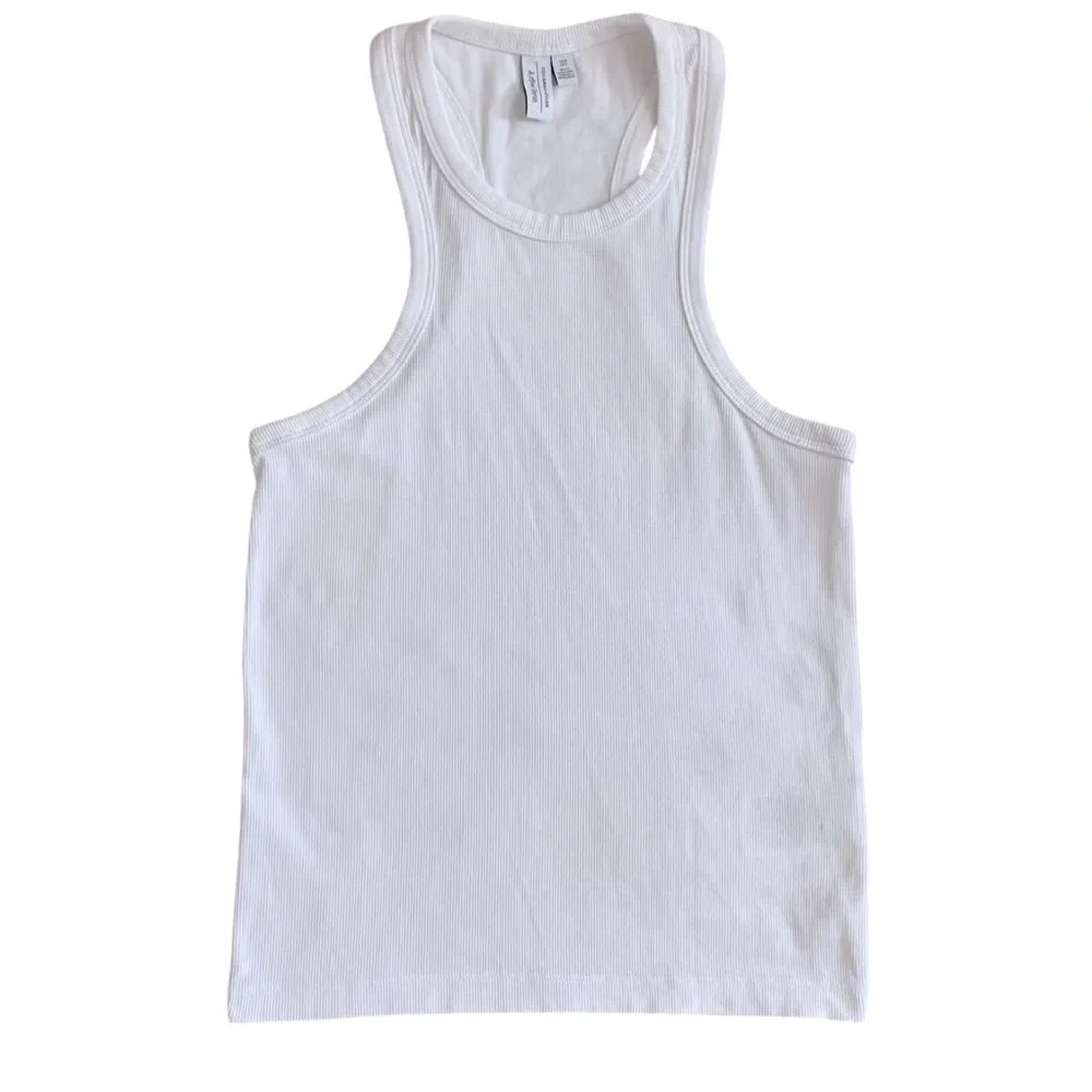 & Other Stories White Ribbed Tank Top Size 6